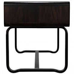Noir Furniture Noir Voltes Desk, Ebony Walnut With Black Steel