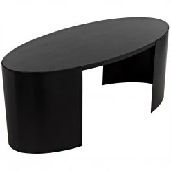 Noir Furniture Noir Marigold Desk, Ebony Walnut With Black Steel