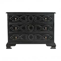 Noir Furniture Noir Sofie Dresser, Hand Rubbed Black