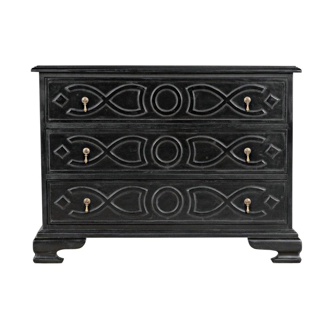 Noir Furniture Noir Sofie Dresser, Hand Rubbed Black
