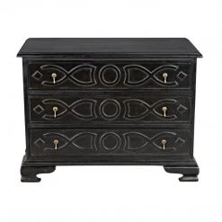 Noir Furniture Noir Sofie Dresser, Hand Rubbed Black