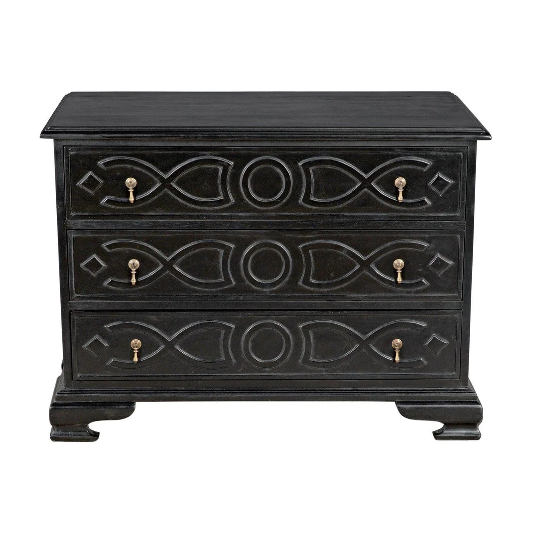 Noir Furniture Noir Sofie Dresser, Hand Rubbed Black