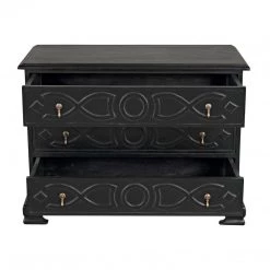 Noir Furniture Noir Sofie Dresser, Hand Rubbed Black