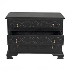 Noir Furniture Noir Sofie Dresser, Hand Rubbed Black