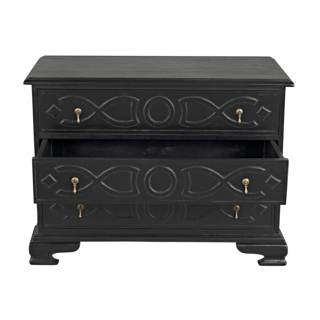 Noir Furniture Noir Sofie Dresser, Hand Rubbed Black