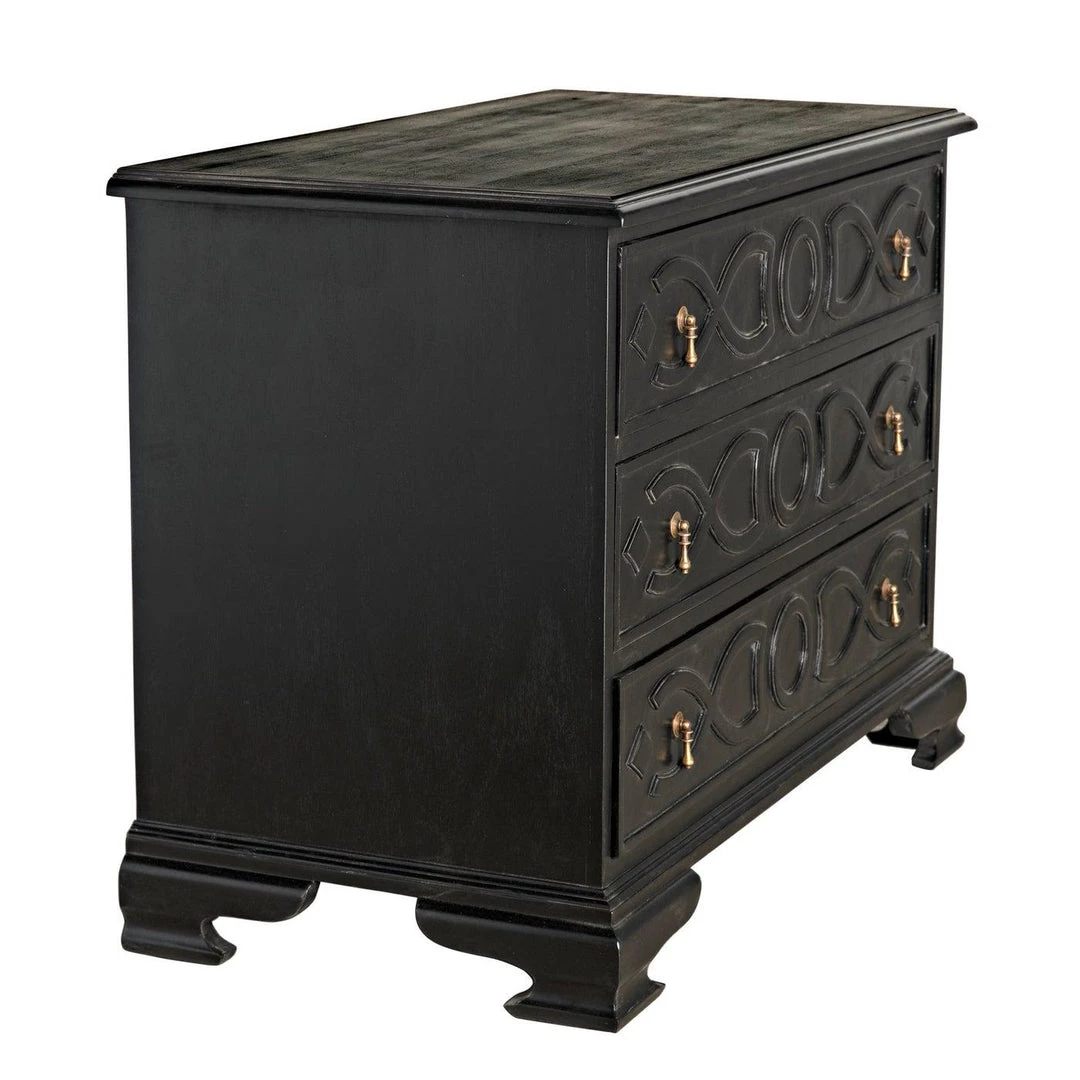 Noir Furniture Noir Sofie Dresser, Hand Rubbed Black