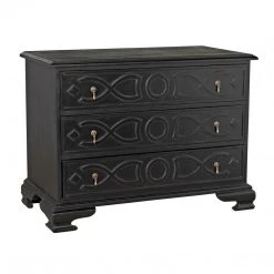 Noir Furniture Noir Sofie Dresser, Hand Rubbed Black