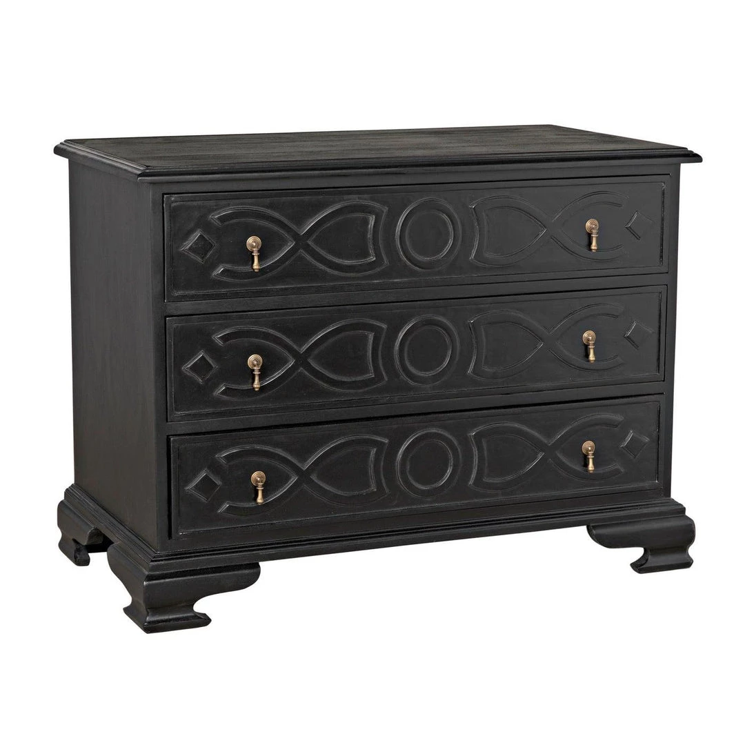 Noir Furniture Noir Sofie Dresser, Hand Rubbed Black