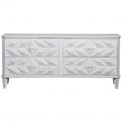 Noir Furniture Giza 4 Drawer Dresser, White Weathered