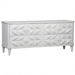 Noir Furniture Giza 4 Drawer Dresser, White Weathered