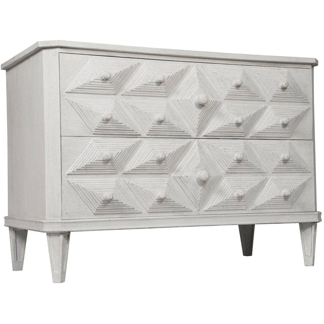 Noir Furniture Dressers Noir Giza Dresser, White Weathered