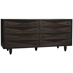 Noir Furniture Diamond Double Chest, Ebony Walnut Dressers