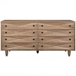 Noir Furniture Diamond Double Chest, Washed Walnut