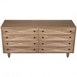 Noir Furniture Diamond Double Chest, Washed Walnut