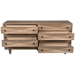 Noir Furniture Diamond Double Chest, Washed Walnut