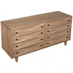 Noir Furniture Diamond Double Chest, Washed Walnut