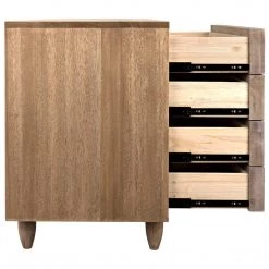 Noir Furniture Diamond Double Chest, Washed Walnut