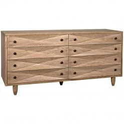 Noir Furniture Diamond Double Chest, Washed Walnut