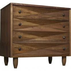 Noir Furniture Diamond Chest, Dark Walnut Dressers