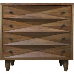 Noir Furniture Diamond Chest, Dark Walnut Dressers