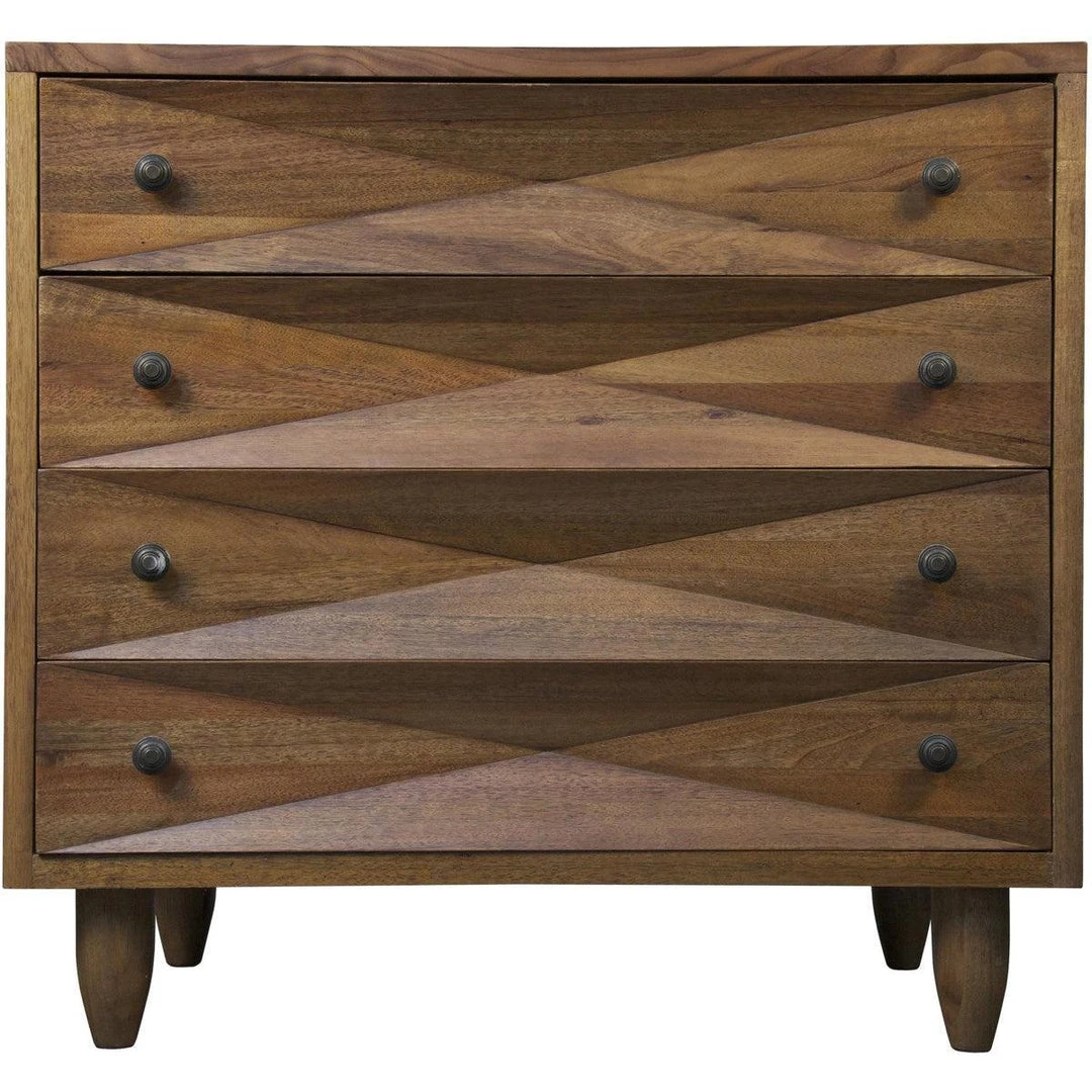 Noir Furniture Diamond Chest, Dark Walnut Dressers