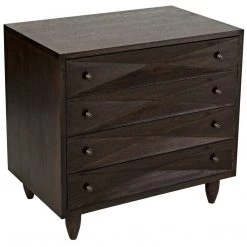 Noir Furniture Diamond Chest, Ebony Walnut