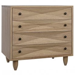 Dressers Noir Furniture Diamond Chest, Washed Walnut