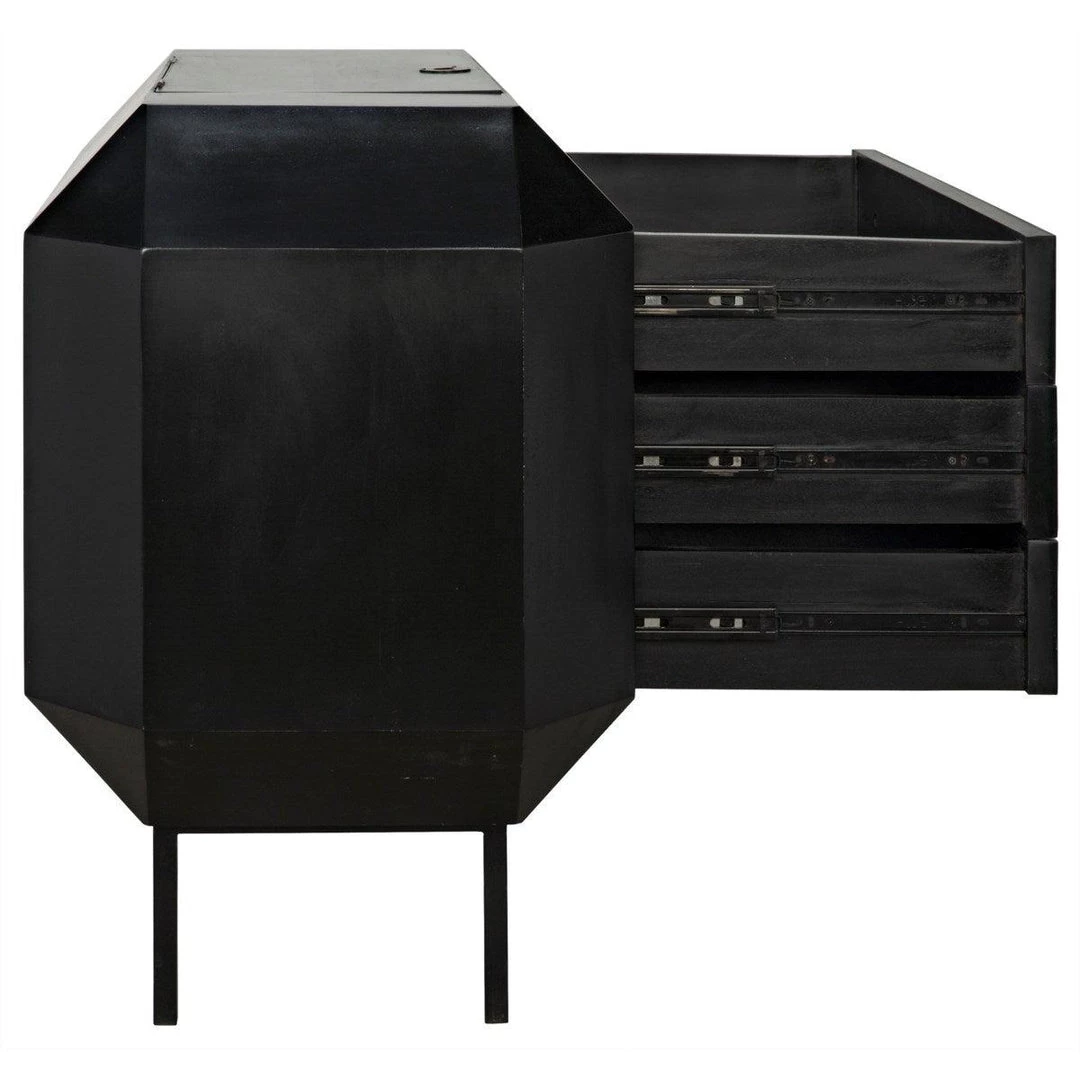 Noir Furniture Rhiana Dresser, Hand Rubbed Black Dressers