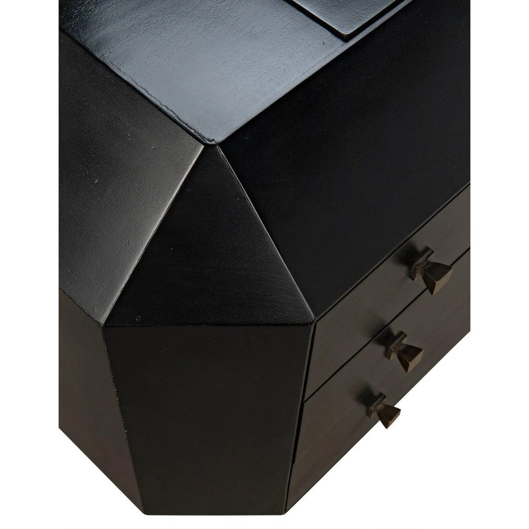 Noir Furniture Rhiana Dresser, Hand Rubbed Black Dressers