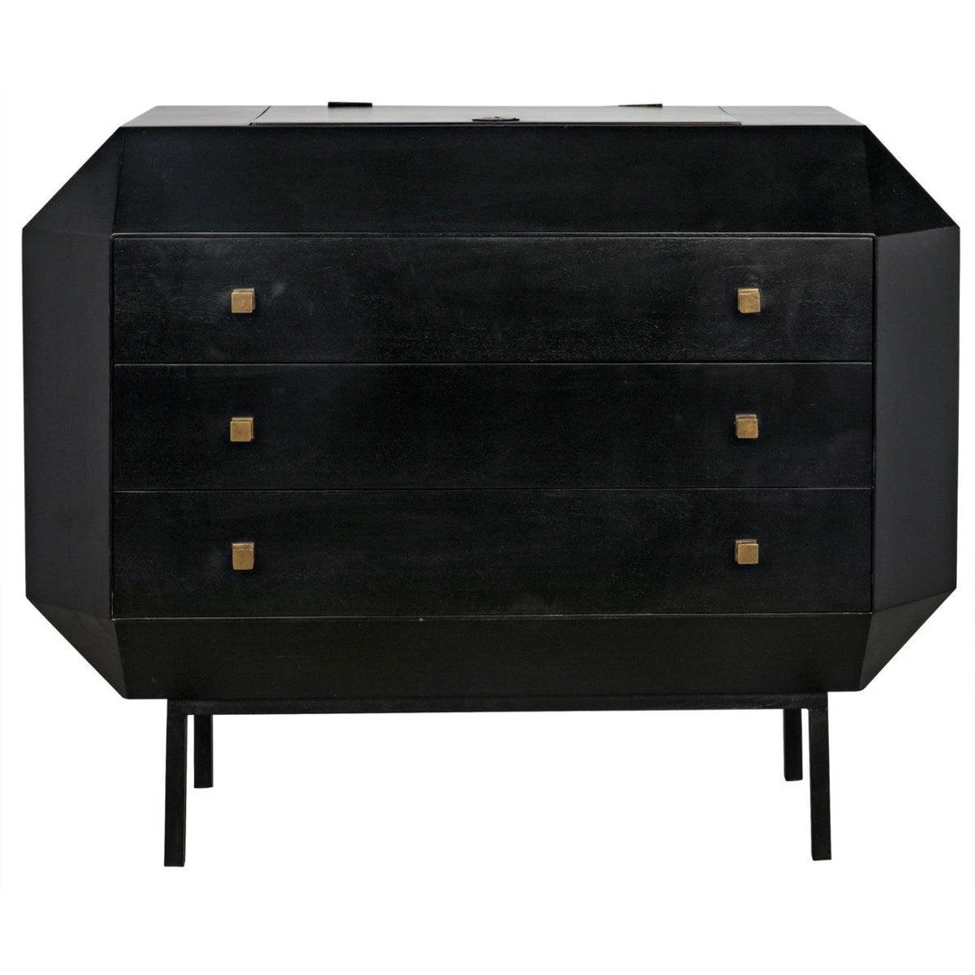 Noir Furniture Rhiana Dresser, Hand Rubbed Black Dressers