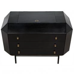 Noir Furniture Rhiana Dresser, Hand Rubbed Black Dressers