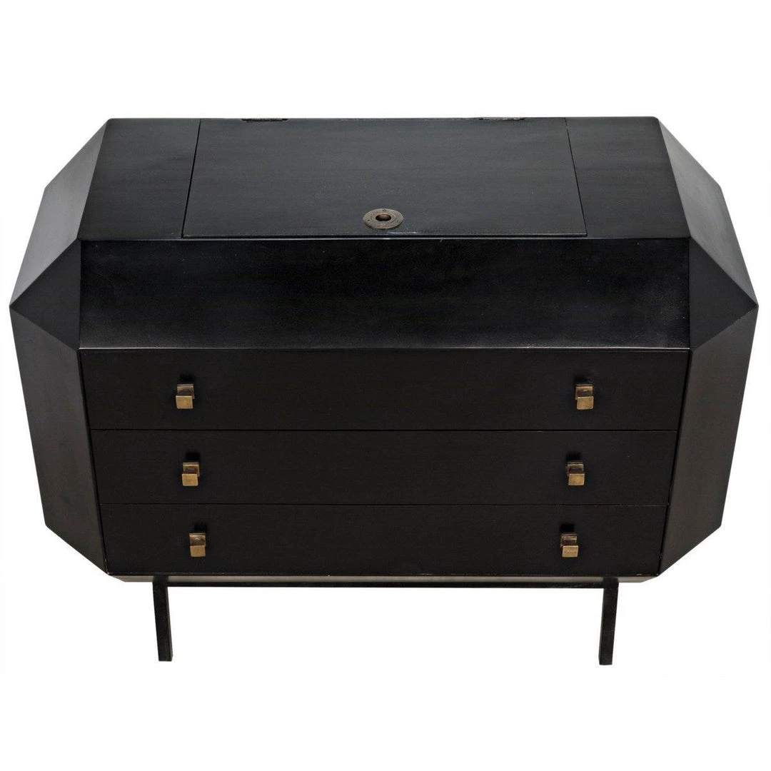 Noir Furniture Rhiana Dresser, Hand Rubbed Black Dressers