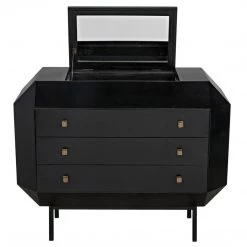 Noir Furniture Rhiana Dresser, Hand Rubbed Black Dressers