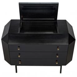 Noir Furniture Rhiana Dresser, Hand Rubbed Black Dressers