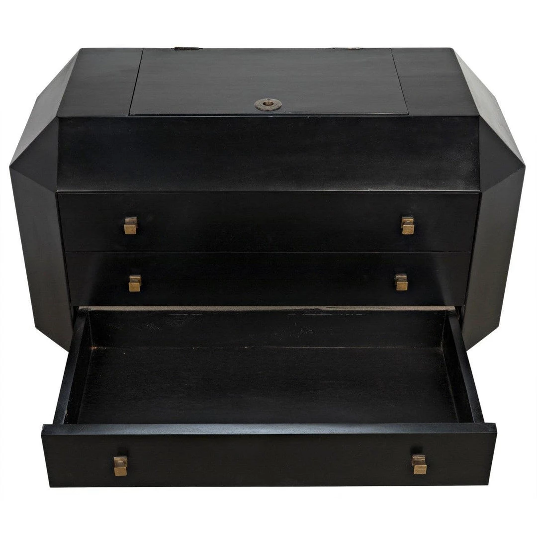 Noir Furniture Rhiana Dresser, Hand Rubbed Black Dressers