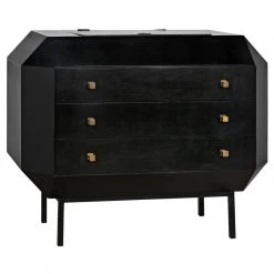 Noir Furniture Rhiana Dresser, Hand Rubbed Black Dressers