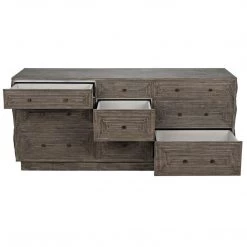 Dressers Noir Furniture Baram Dresser, Distressed Grey