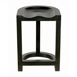 Noir Furniture Noir Saddle Counter Stool, Hand Rubbed Black