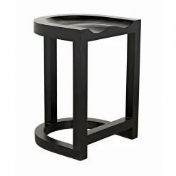 Noir Furniture Noir Saddle Counter Stool, Hand Rubbed Black