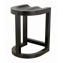 Noir Furniture Noir Saddle Counter Stool, Hand Rubbed Black