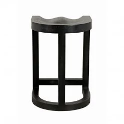 Noir Furniture Noir Saddle Counter Stool, Hand Rubbed Black