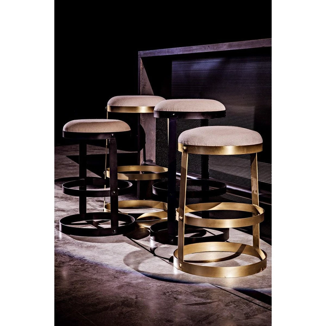 Noir Furniture Dior Bar Stool, Antique Brass