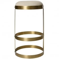 Noir Furniture Dior Bar Stool, Antique Brass