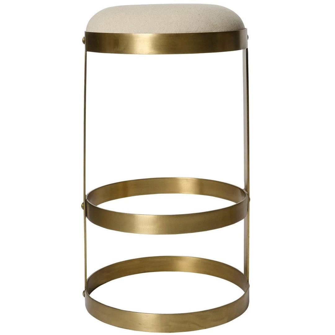 Noir Furniture Dior Bar Stool, Antique Brass