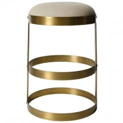 Noir Furniture Dior Counter Stool, Antique Brass Dining Chairs