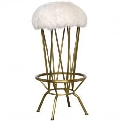 Bar & Counter Stools Noir Furniture Marsha Barstool, Metal With Brass Finish