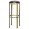 Bar & Counter Stools Noir Furniture Prince Stool With Leather, Brass Finish