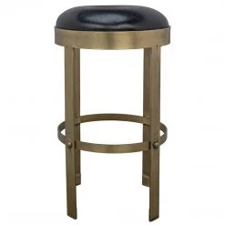 Noir Furniture Prince Counter Stool With Leather, Brass Finish