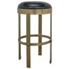 Noir Furniture Prince Counter Stool With Leather, Brass Finish