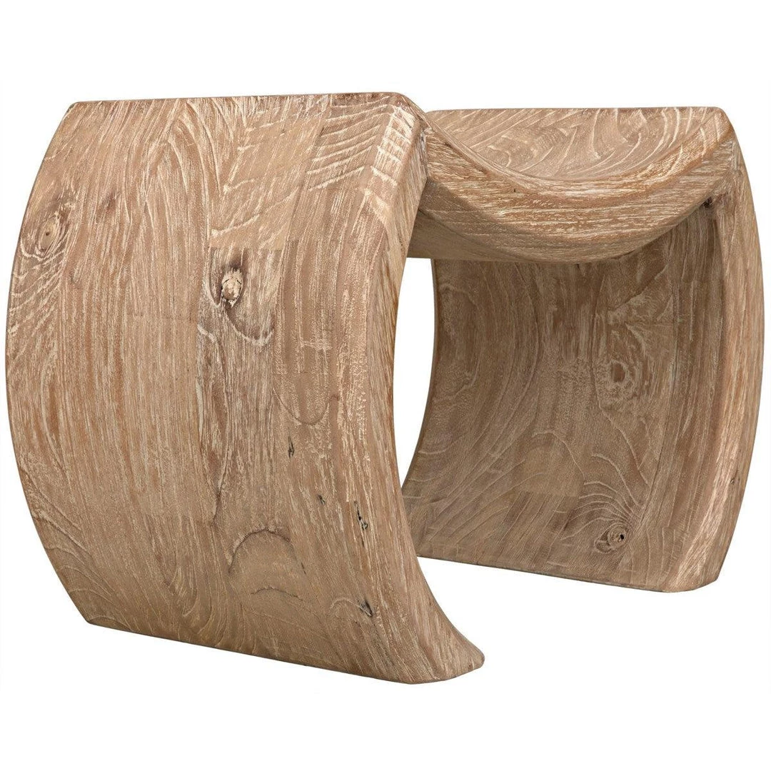 Noir Furniture Shanghai Bench, Distressed Mindi Benches & Ottomans